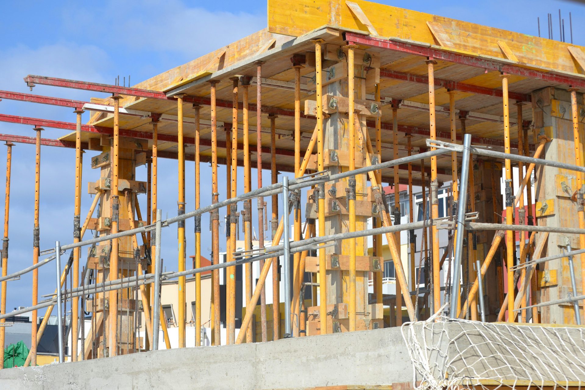 a building under construction with scaffolding around it